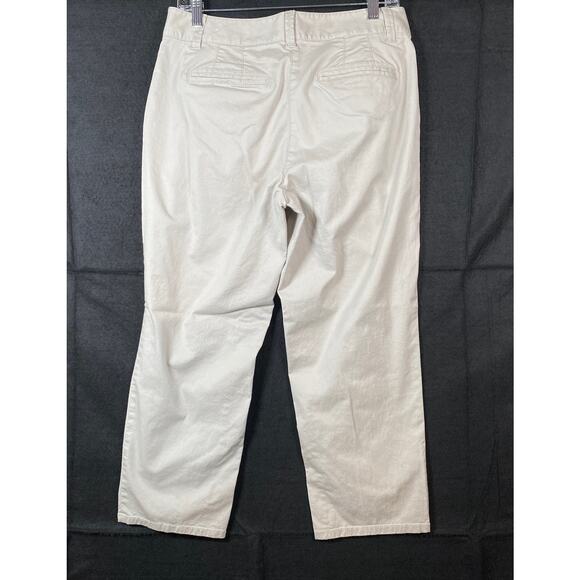 Ann Taylor Womens Pants Tan Cropped Capris Workwear Khakis Stretch 8 - Picture 10 of 12